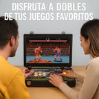 Arcade Maletin Pandora box con Monitor de 17" 4:3 | Más de 20.000 juegos 2D y 3D | 6 Botones Arcade por Jugador | Incluye Bateria para Juego portatil sin Cables | Consola Ideal para Viaje | Preparado para encender y Jugar