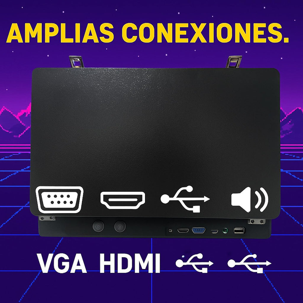 Arcade Maletin Pandora box con Monitor de 17" 4:3 | Más de 20.000 juegos 2D y 3D | 6 Botones Arcade por Jugador | Incluye Bateria para Juego portatil sin Cables | Consola Ideal para Viaje | Preparado para encender y Jugar
