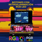 Arcade Maletin Pandora box con Monitor de 17" 4:3 | Más de 20.000 juegos 2D y 3D | 6 Botones Arcade por Jugador | Incluye Bateria para Juego portatil sin Cables | Consola Ideal para Viaje | Preparado para encender y Jugar