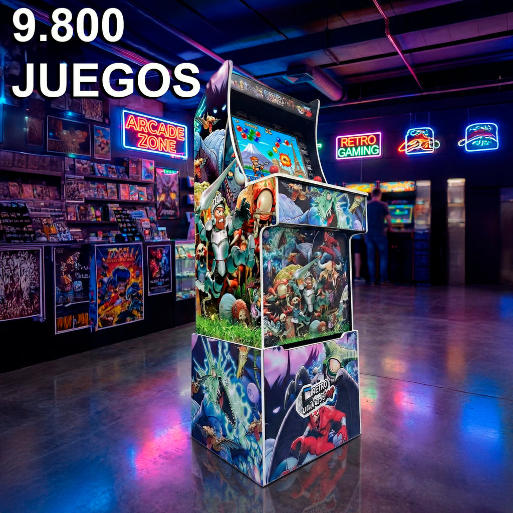 Arcade recreativa 19" de 160cm con 9800 titulos 2D y 3D con Peana 1'60cm