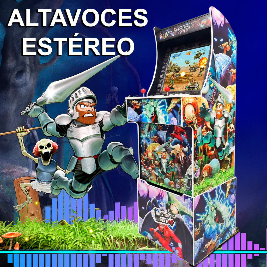 Arcade recreativa 19" de 160cm con 9800 titulos 2D y 3D con Peana 1'60cm