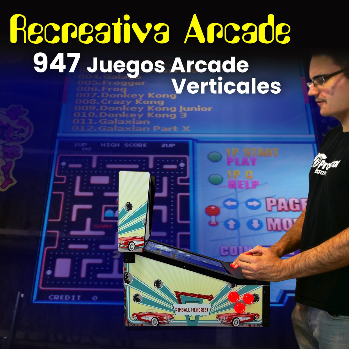 Mini Pinball Virtual, Playfield 13.3", Backglass 10.1" (Pinball Metálico Pinball Memories)