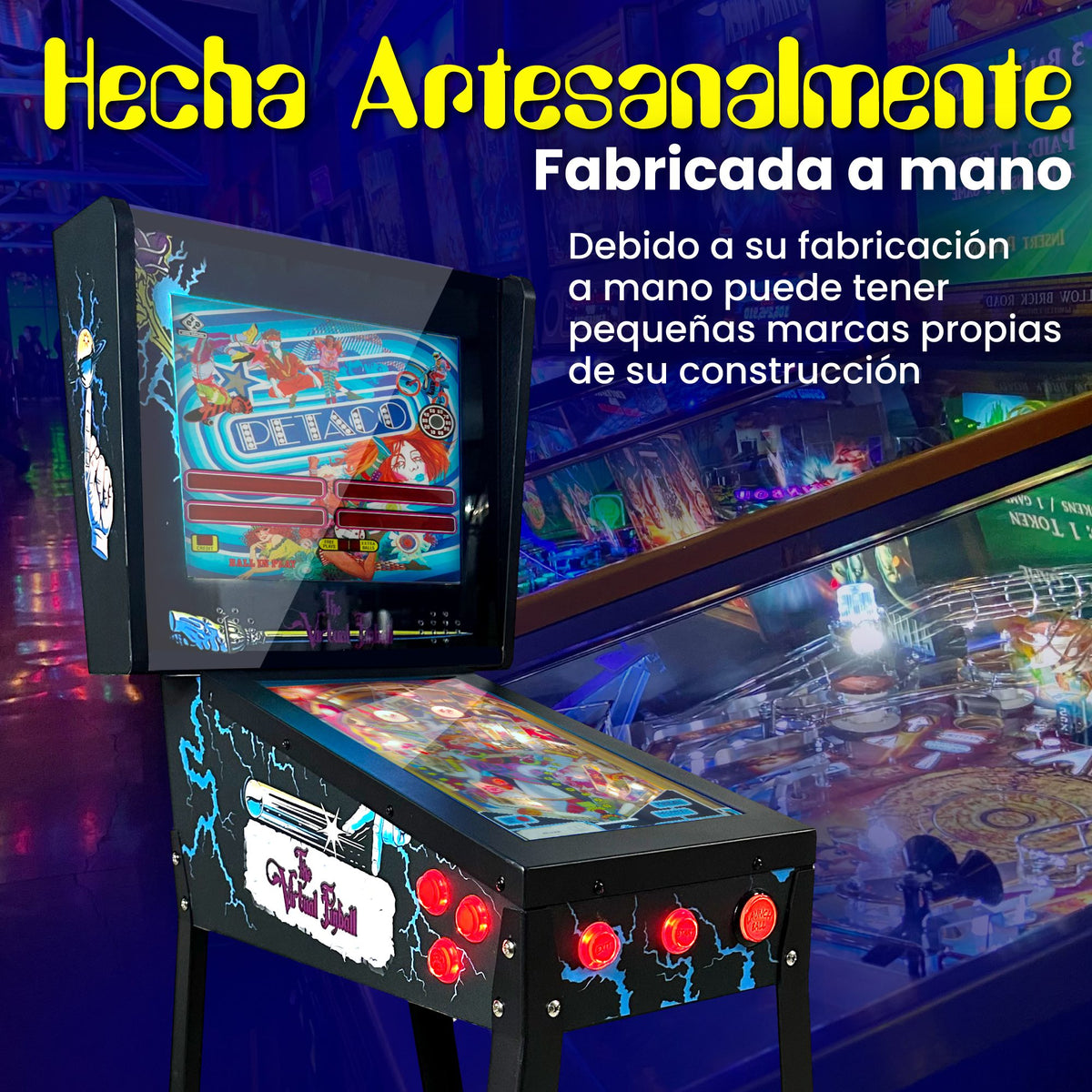 Pinball Virtual, Playfield 18.5", Backglass 15" RYZEN 5 5500 iGPU AMD Radeon 7 1800Mhz 16GB RAM 256GB SSD (Pinball con patas ThefamilyAddams)