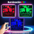 Lámpara RGB - Backglass Pincab Flipper Pinball The Addams Family, Ideal para Decorar habitación Gaming Sala Arcade, Incluye Mando a Distancia con Distintos Modos de iluminación Ambiente