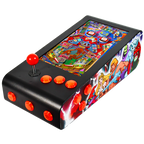 Pinball Virtual en Acero con 13.3” 1080p Playield, PC Intel N5105 con 8GB RAM y 128GB M2, 12 Botones Arcade retroiluminados, Frontend PinballX, VPX y VP9 (MiniPinball Curvo Metálico He-man Negro)