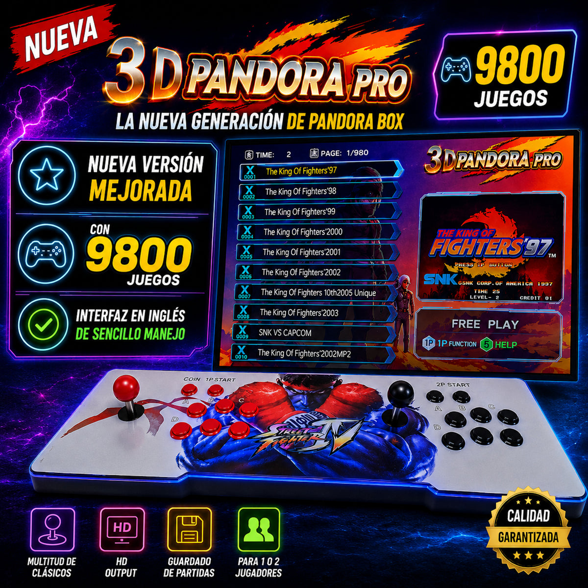 Pandora box 10 • 9800 Juegos
