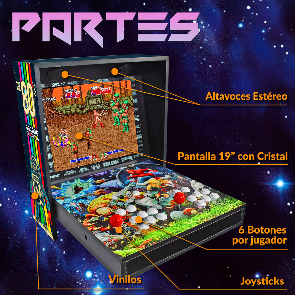 Máquina Arcade de Pared 19" con 9800 Juegos (Sin vinilos laterales)