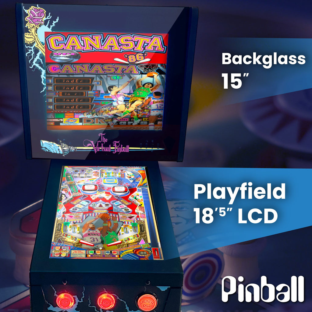 Pinball Virtual, Playfield 18.5", Backglass 15" RYZEN 5 5500 iGPU AMD Radeon 7 1800Mhz 16GB RAM 256GB SSD (Pinball con patas ThefamilyAddams)