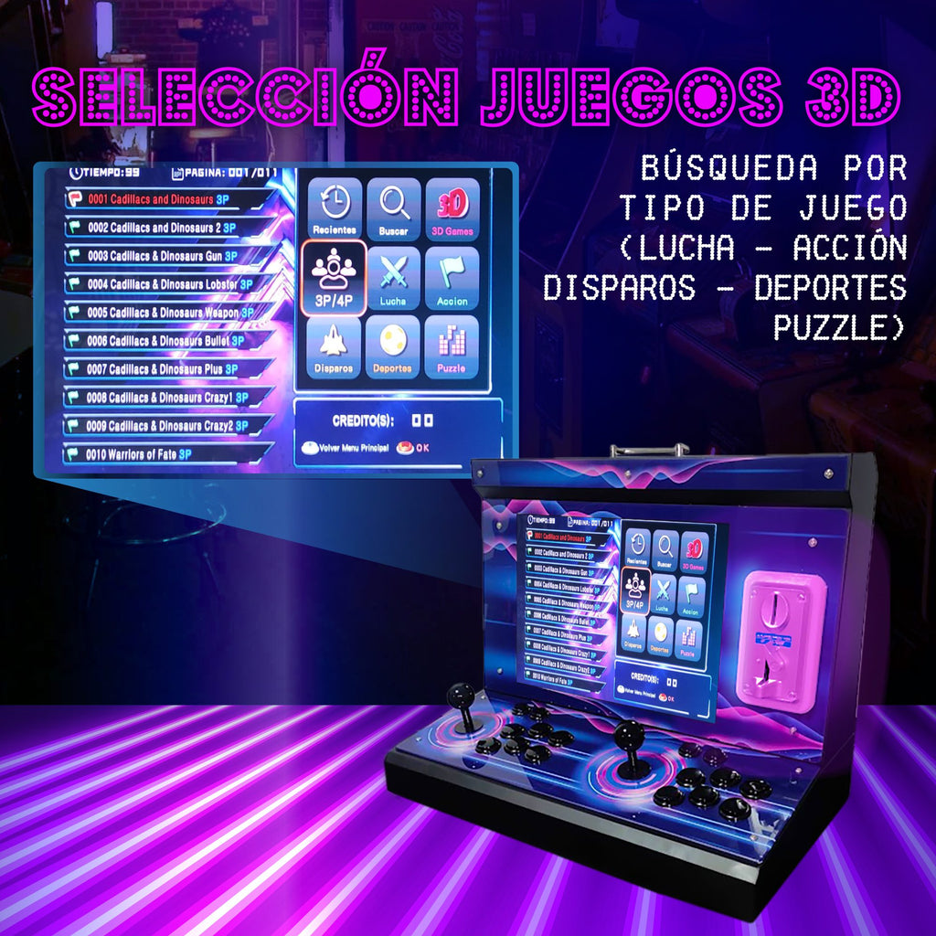 Bartop 15″ Unicview con 9800 juegos DX 2 Plus Saga