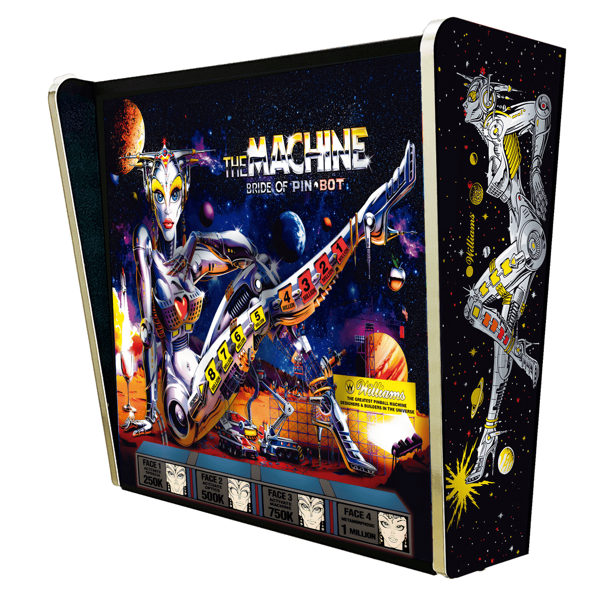 Lámpara RGB - Backglass Pincab Flipper Pinball The Machine Bridge of Pinbot, Ideal para Decorar habitación Gaming Sala Arcade, Incluye Mando a Distancia con Distintos Modos de iluminación Ambiente