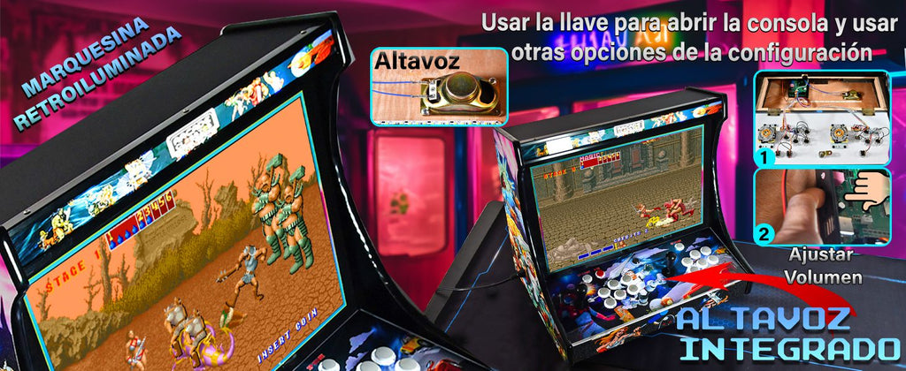 Bartop arcade de 22" con monedero y 9800 titulos