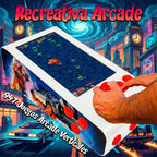 Pinball Virtual en Acero con 13.3” 1080p Playield, PC Intel N95 con 8GB RAM y 128GB M2, 12 Botones Arcade retroiluminados, Frontend PinballX, VPX y VP9 (MiniPinball Curvo Metálico Attack from the Mars Blanco)