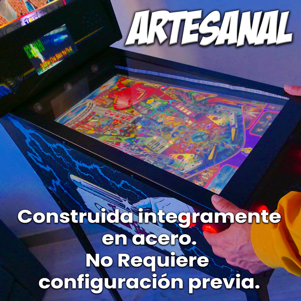 Pinball Virtual, Playfield 27'5″, Backglass 19″, DMD 7", Ryzen 7 5800H (Último diseño disponible: Back to the Future)