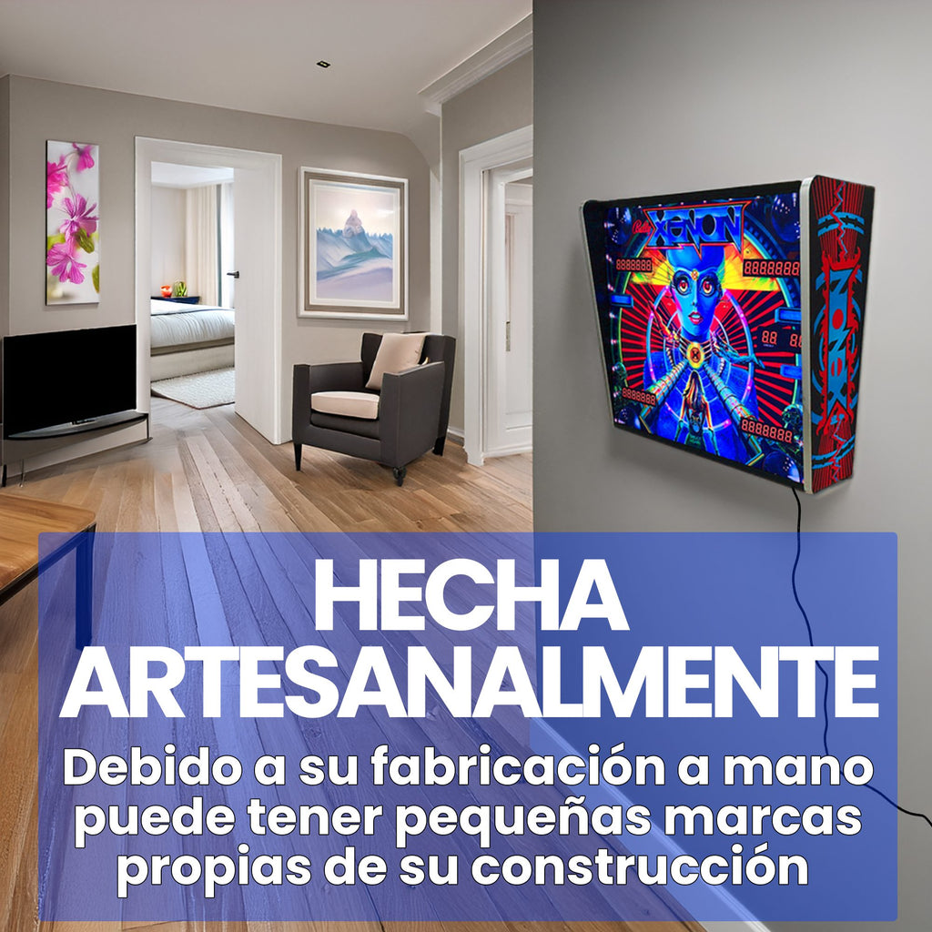 Lámpara RGB - Backglass Pincab Flipper Pinball Pulp Fiction, Ideal para Decorar habitación Gaming Sala Arcade, Incluye Mando a Distancia con Distintos Modos de iluminación Ambiente
