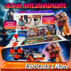 Pinball Virtual en Acero con 13.3” 1080p Playield, PC Intel N95 con 8GB RAM y 128GB M2, 12 Botones Arcade retroiluminados, Frontend PinballX, VPX y VP9 (MiniPinball Curvo Metálico Attack from the Mars Blanco)