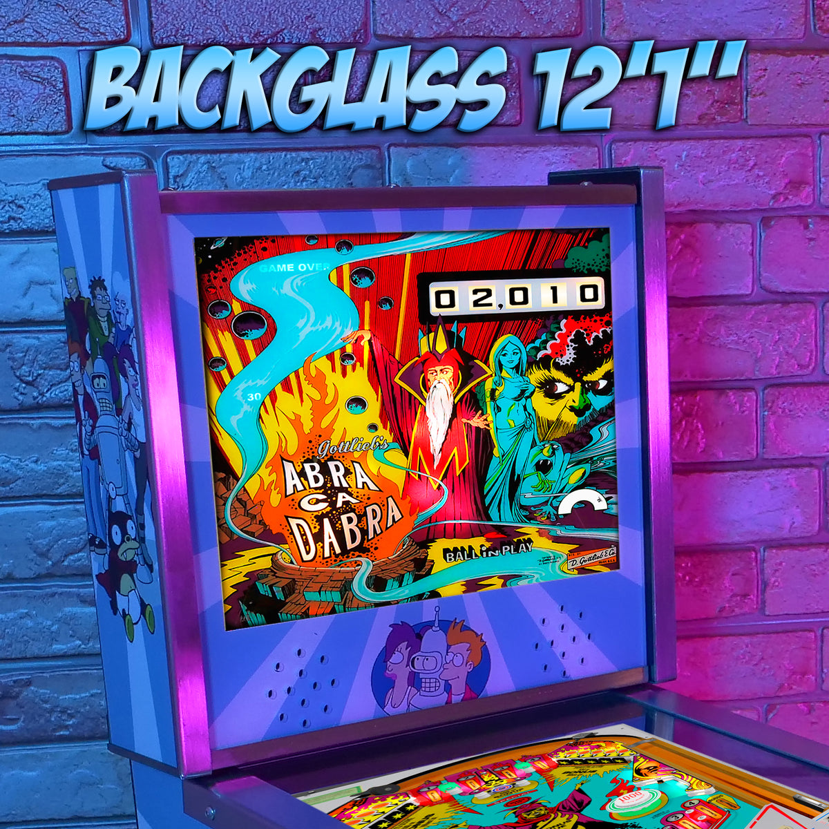 Pinball Virtual 15.6" + 12" con plunger analógico (Futurama Metálico con backglass)