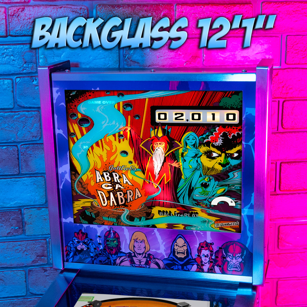 Pinball Virtual 15.6" + 12" con plunger analógico (Pinball Metálico He-man con Backglass)
