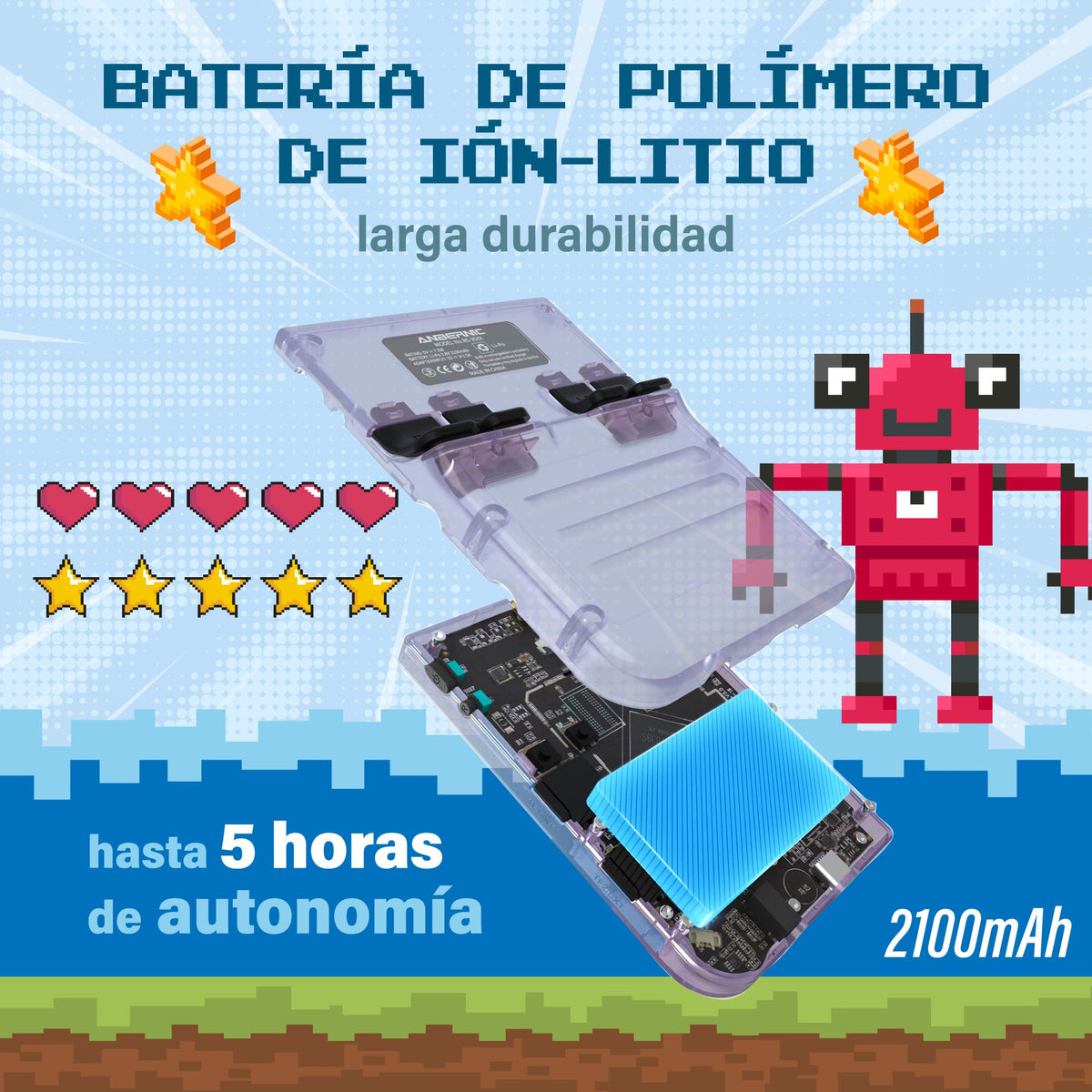 Anbernic rg35xx • más de 5.000 juegos (color purple)