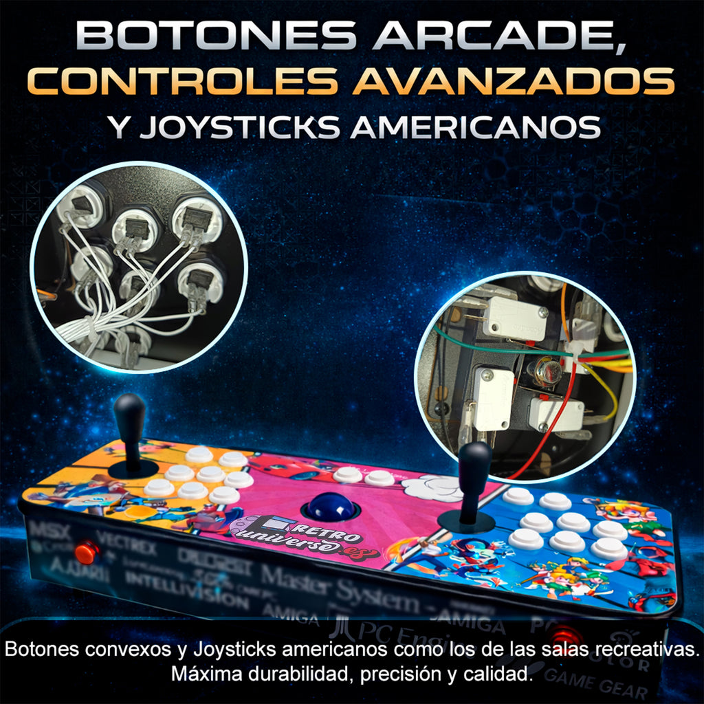 Pandora Box Premium Intel i5 3470 + 8gb RAM + Disco Duro 128gb M2 + ITX GH61TR + Dual Boot: Windows 11 + USB 256GB Batocera + Arduino Leonardo + Placas Zero Delay + Trackball + Joysticks Americanos + Botones Arcade