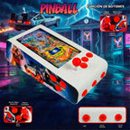 Pinball Virtual en Acero con 13.3” 1080p Playield, PC Intel N95 con 8GB RAM y 128GB M2, 12 Botones Arcade retroiluminados, Frontend PinballX, VPX y VP9 (MiniPinball Curvo Metálico Attack from the Mars Blanco)