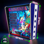 Lámpara RGB - Backglass Pincab Flipper Pinball Canasta86, Ideal para Decorar habitación Gaming Sala Arcade, Incluye Mando a Distancia con Distintos Modos de iluminación Ambiente