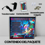 Lámpara RGB - Backglass Pincab Flipper Pinball Canasta86, Ideal para Decorar habitación Gaming Sala Arcade, Incluye Mando a Distancia con Distintos Modos de iluminación Ambiente
