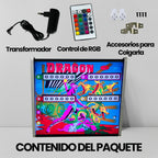 Lámpara RGB - Backglass Pincab Flipper Pinball Dragon, Ideal para Decorar habitación Gaming Sala Arcade, Incluye Mando a Distancia con Distintos Modos de iluminación Ambiente