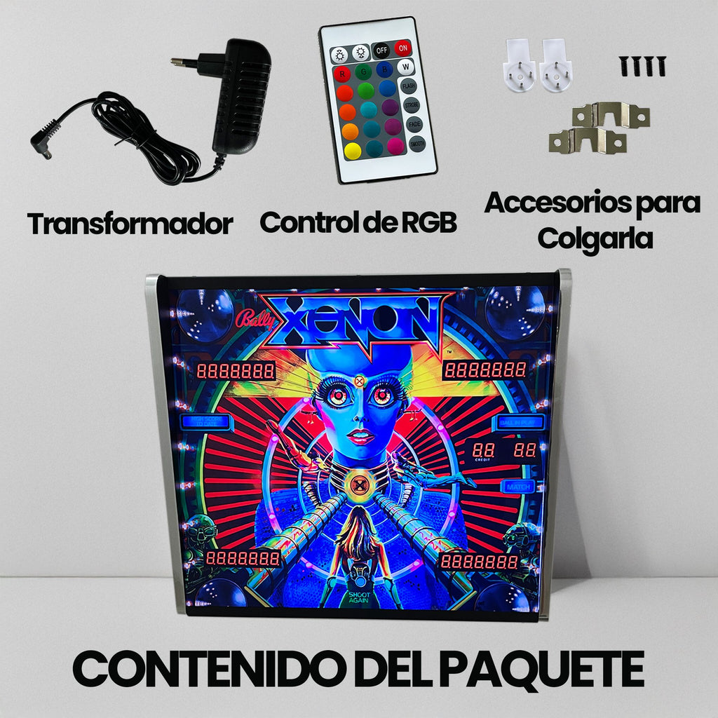 Lámpara RGB - Backglass Pincab Flipper Pinball Haunted House, Ideal para Decorar habitación Gaming Sala Arcade, Incluye Mando a Distancia con Distintos Modos de iluminación Ambiente