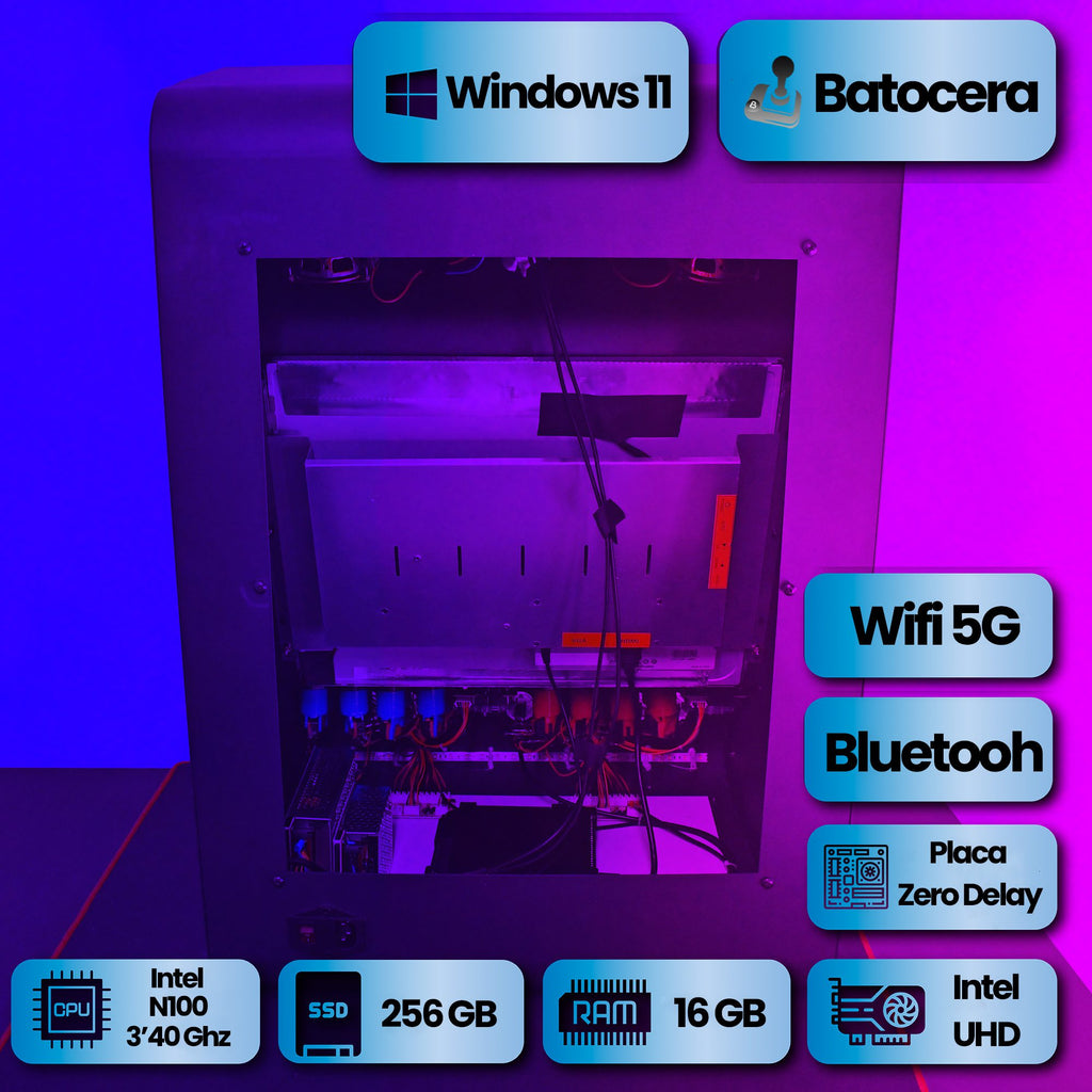 Bartop arcade diseño moderno Intel N100 16GB RAM NEGRA