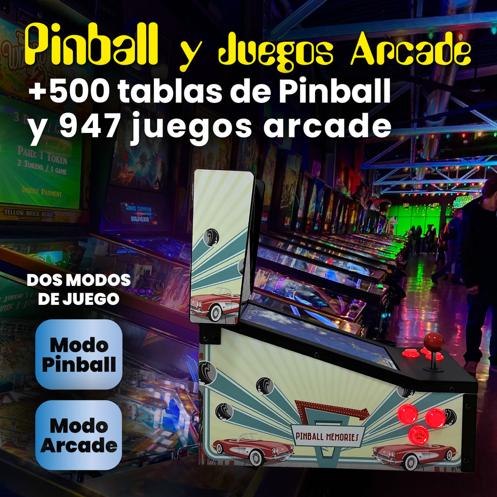 Mini Pinball Virtual, Playfield 13.3", Backglass 10.1" (Pinball Metálico Pinball Memories)