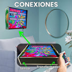Lámpara RGB - Backglass Pincab Flipper Pinball Dragon, Ideal para Decorar habitación Gaming Sala Arcade, Incluye Mando a Distancia con Distintos Modos de iluminación Ambiente