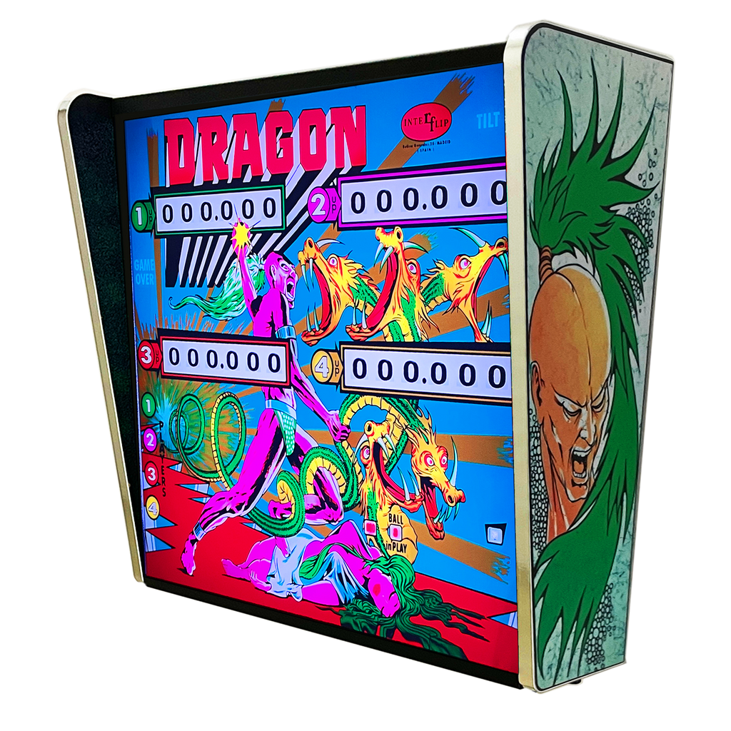 Lámpara RGB - Backglass Pincab Flipper Pinball Dragon, Ideal para Decorar habitación Gaming Sala Arcade, Incluye Mando a Distancia con Distintos Modos de iluminación Ambiente