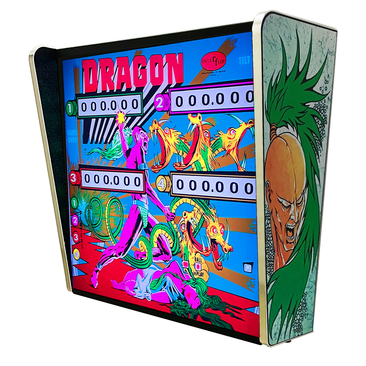 Lámpara RGB - Backglass Pincab Flipper Pinball Dragon, Ideal para Decorar habitación Gaming Sala Arcade, Incluye Mando a Distancia con Distintos Modos de iluminación Ambiente