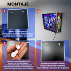 Lámpara RGB - Backglass Pincab Flipper Pinball Elvira, Ideal para Decorar habitación Gaming Sala Arcade, Incluye Mando a Distancia con Distintos Modos de iluminación Ambiente