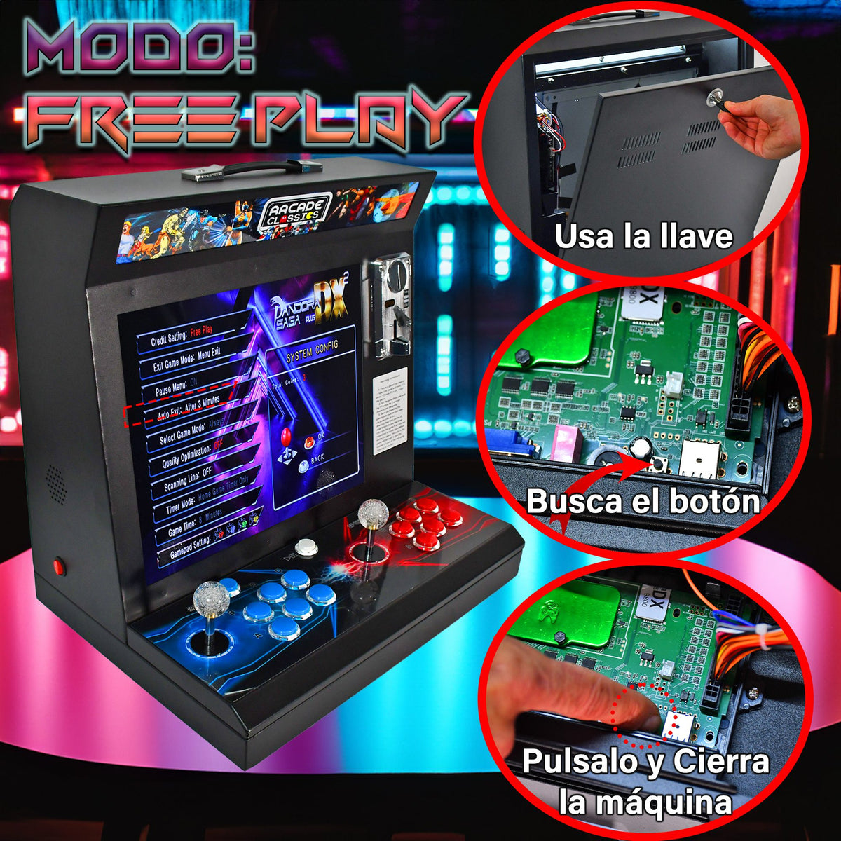 Bartop 17" Unicview 9800 Titulos - Nueva versión mejorada