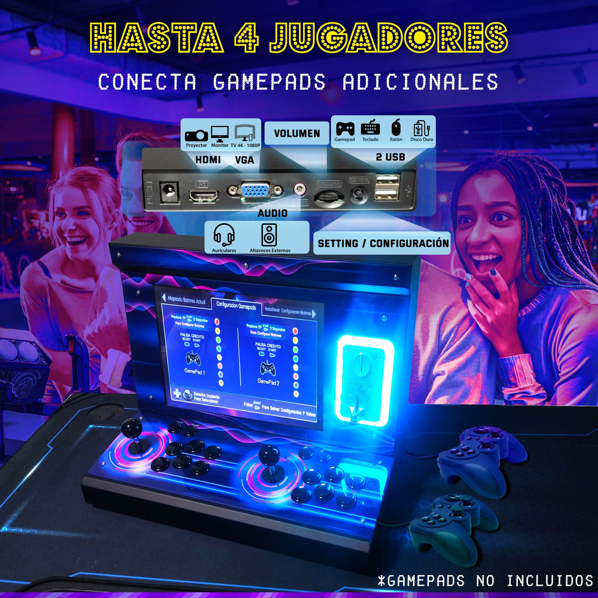 Bartop 15″ Unicview con 9800 juegos DX 2 Plus Saga