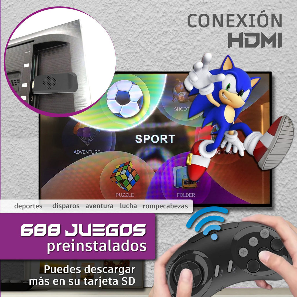 Consola Retro SG800 • 688 juegos preinstalados
