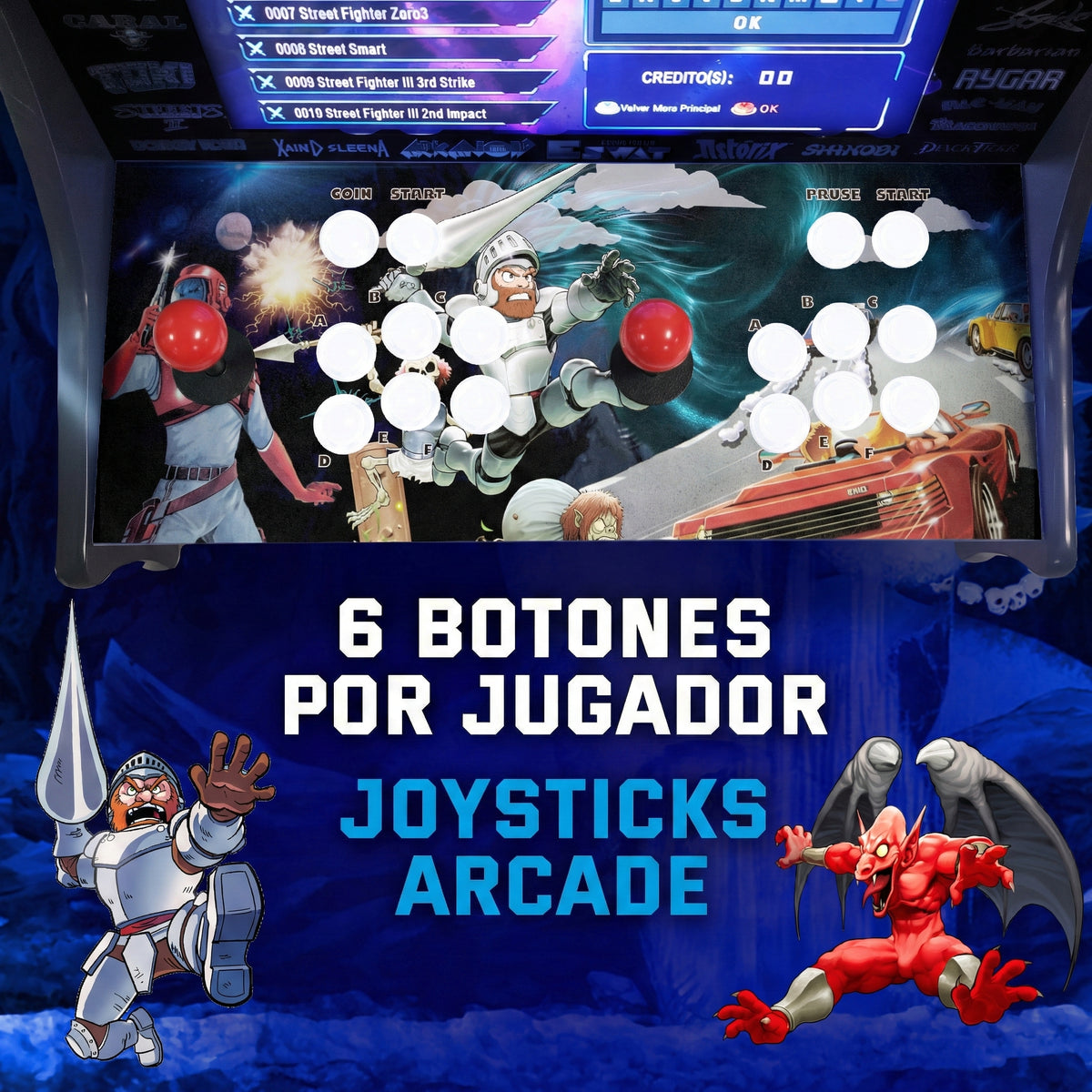 Arcade recreativa 19" de 160cm con 9800 titulos 2D y 3D con Peana 1'60cm