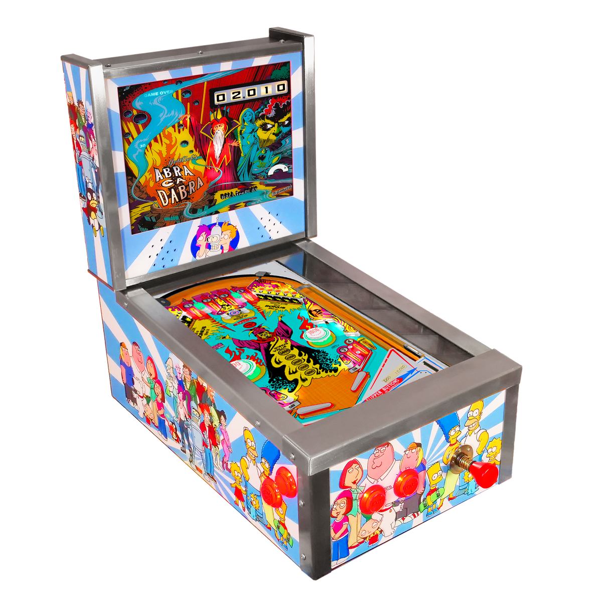Pinball Virtual 15.6" + 12" con plunger analógico (Futurama Metálico con backglass)