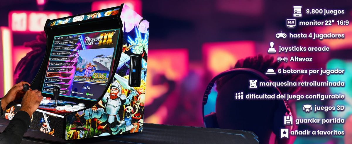 Bartop arcade de 22" con monedero y 9800 titulos