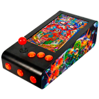 Pinball Virtual en Acero con 13.3” 1080p Playield, PC Intel N95 con 8GB RAM y 128GB M2, 12 Botones Arcade retroiluminados, Frontend PinballX, VPX y VP9 (MiniPinball Curvo Metálico Attack from the Mars Negro)