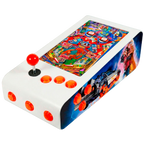 Pinball Virtual en Acero con 13.3” 1080p Playield, PC Intel N95 con 8GB RAM y 128GB M2, 12 Botones Arcade retroiluminados, Frontend PinballX, VPX y VP9 (MiniPinball Curvo Metálico BacktotheFuture Blanco)