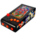 Pinball Virtual en Acero con 13.3” 1080p Playield, PC Intel N95 con 8GB RAM y 128GB M2, 12 Botones Arcade retroiluminados, Frontend PinballX, VPX y VP9 (MiniPinball Curvo Metálico TheAddamsFamily Negro)