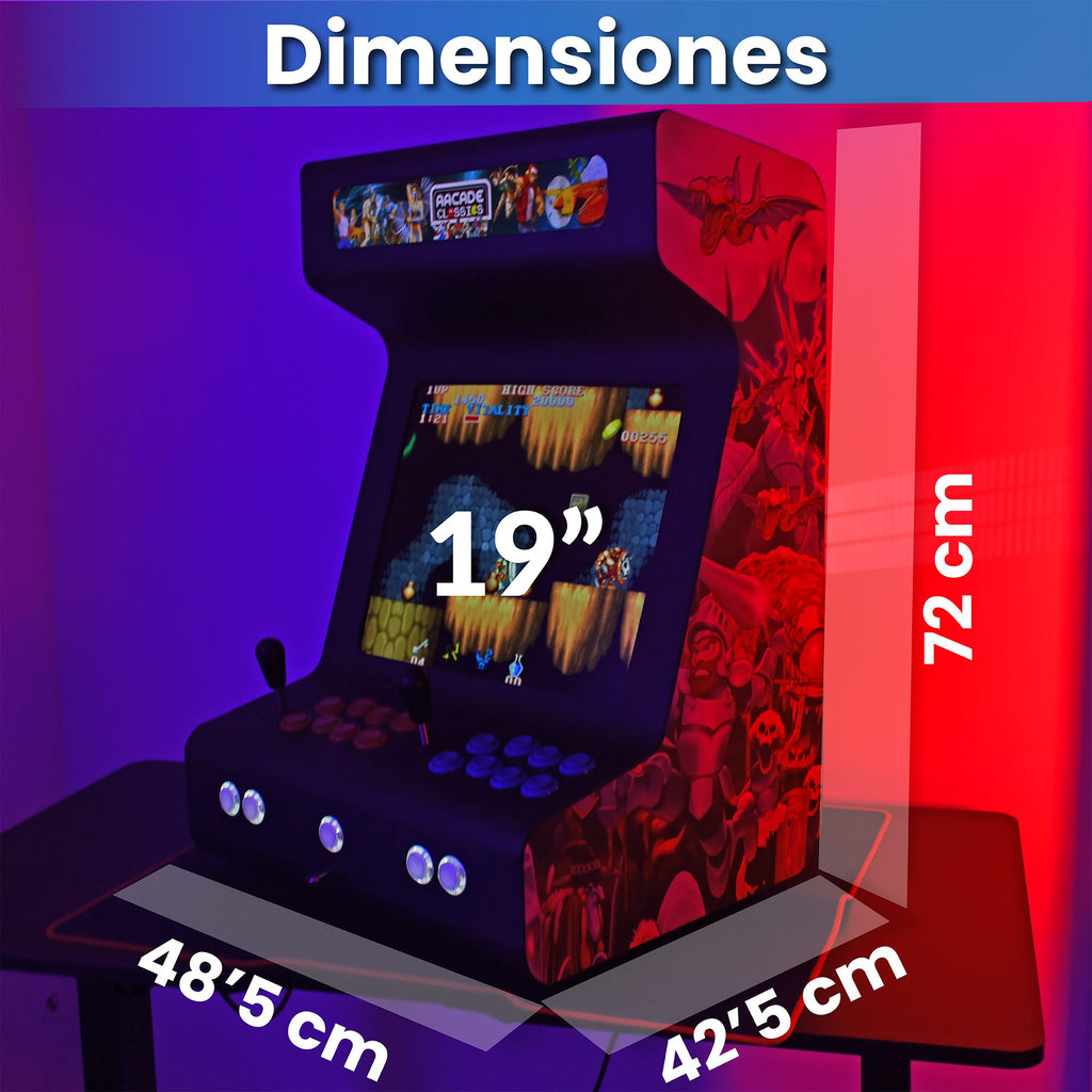 Bartop arcade diseño moderno Intel N100 16GB RAM NEGRA