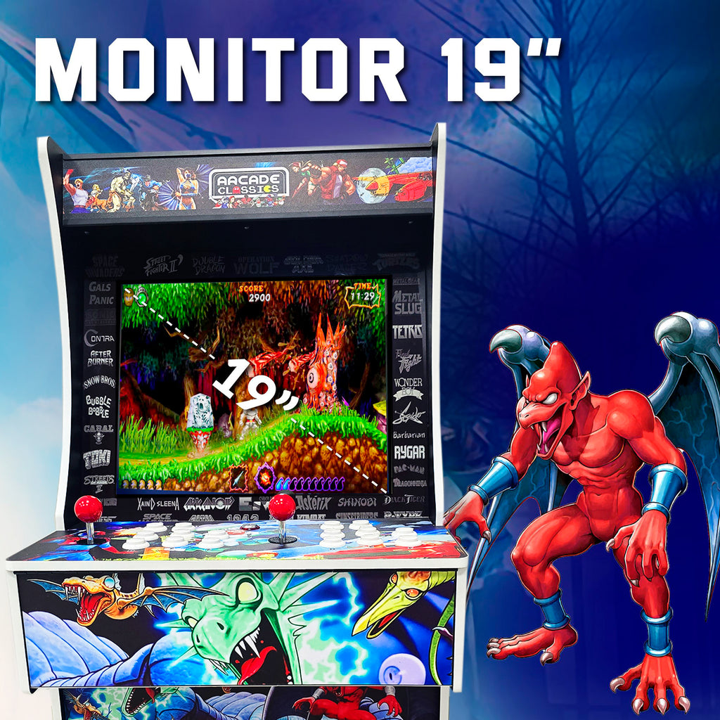 Arcade recreativa 19" de 160cm con 9800 titulos 2D y 3D con Peana 1'60cm