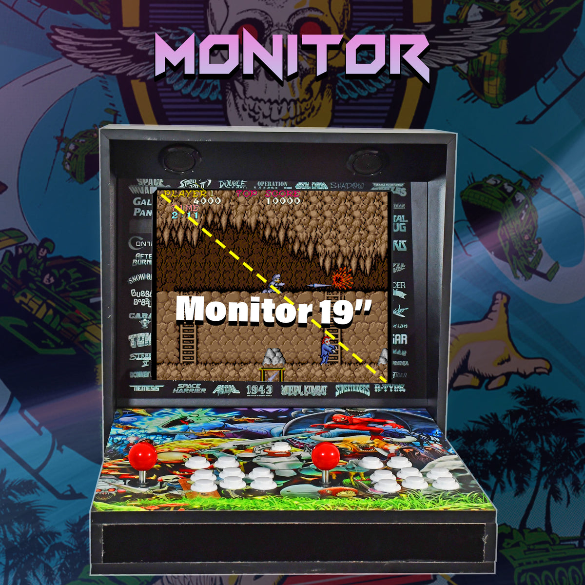 Máquina Arcade de Pared 19" con 9800 Juegos (Sin vinilos laterales)