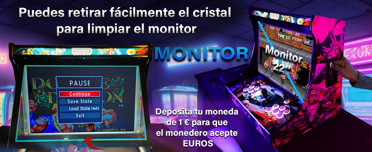 Bartop arcade de 22" con monedero y 9800 titulos