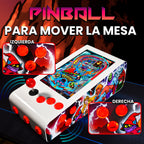 Pinball Virtual en Acero con 13.3” 1080p Playield, PC Intel N5105 con 8GB RAM y 128GB M2, 12 Botones Arcade retroiluminados, Frontend PinballX, VPX y VP9 (MiniPinball Curvo Metálico He-man Blanco)