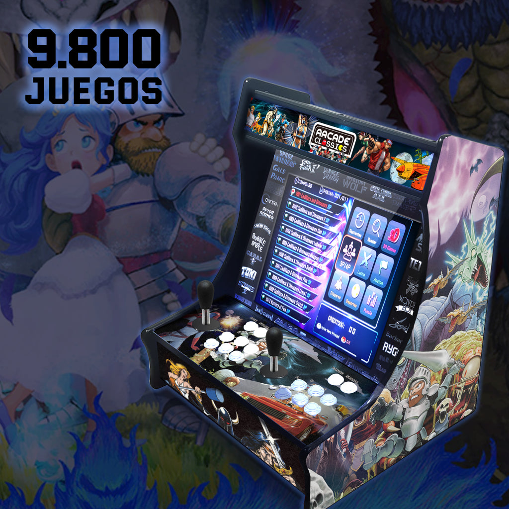 Bartop Arcade con monitor 19" 4:3 | La más recomendada | Mueble contrachapado de 19mm | Joysticks Americanos | Pandora DX2 PLus saga con 9.800 juegos compatible con PandoryDX