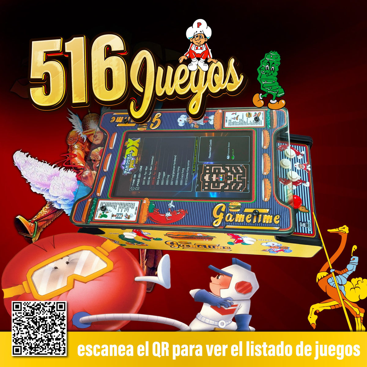 Máquina Arcade Cocktail 516 Juegos